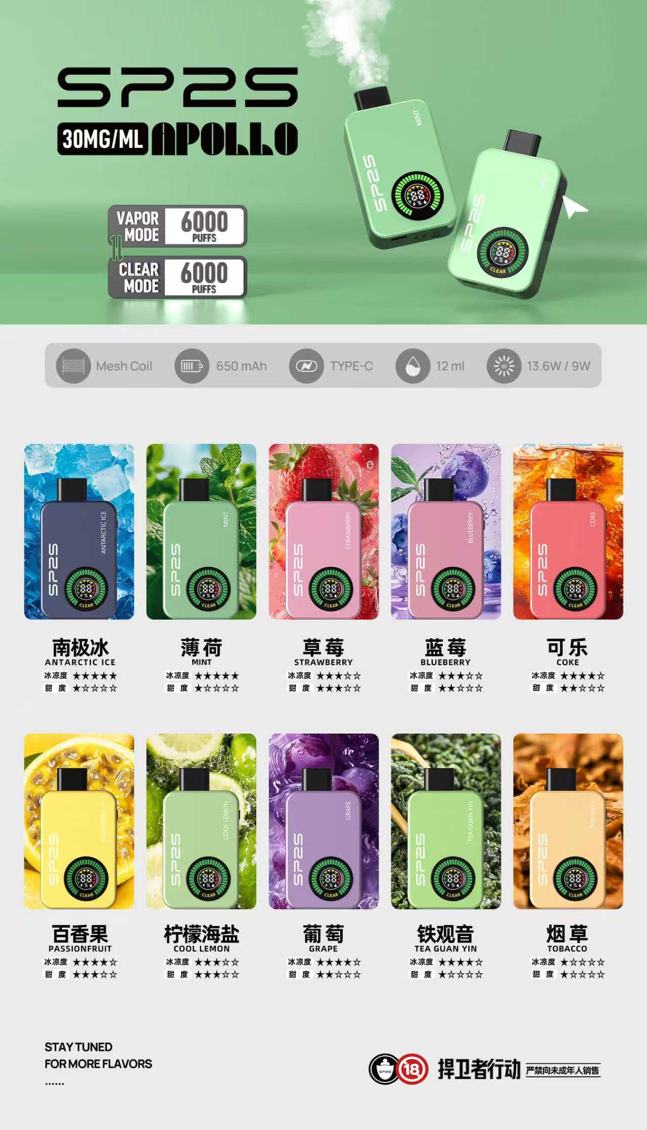 SP2S 12000口拋棄式電子煙｜可充電設計・高續航大容量款 - 電子煙潮流商城